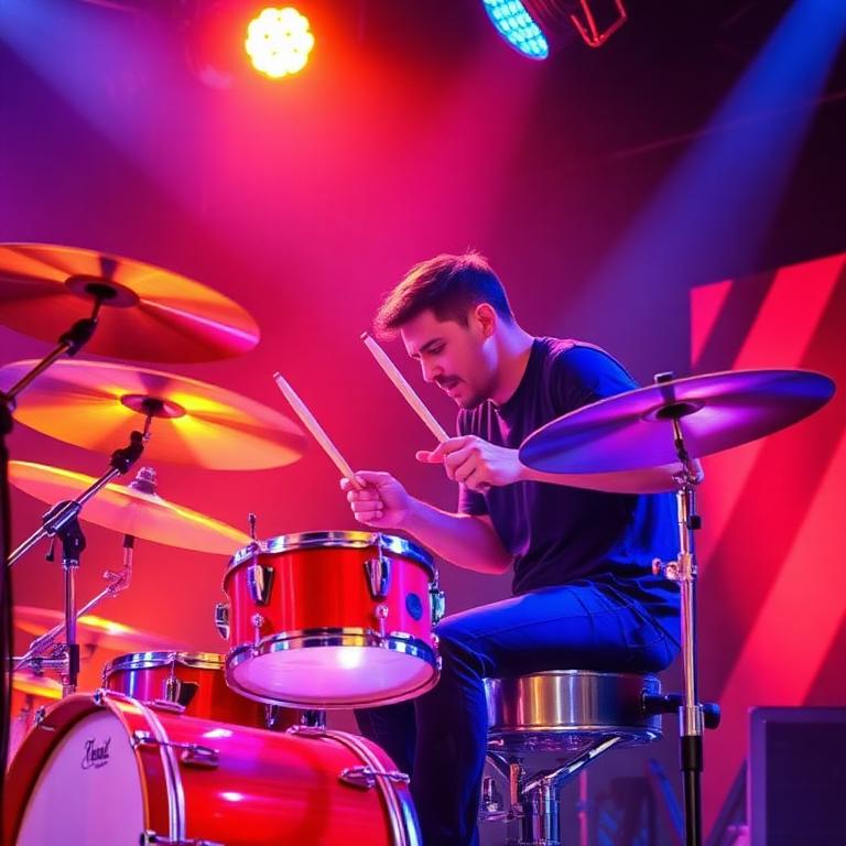Drummer mid-performance